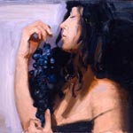 The girl with grapes