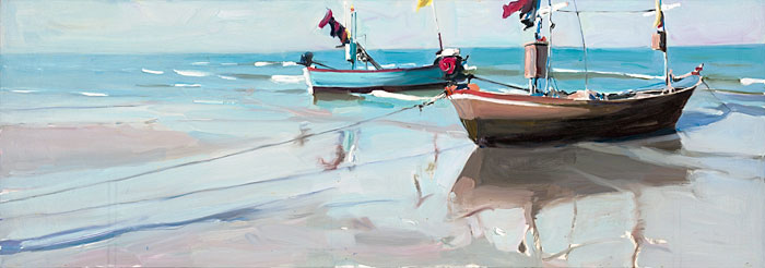 Современный художник Эдуард Аниконов, картина - Лодки